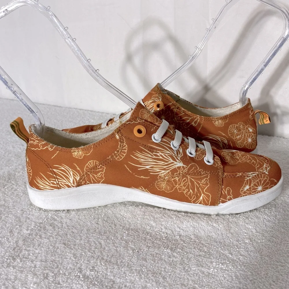 Vionic Beach Orange Pismo Starfish Coral Print Slip On Sneakers 8 - Picture 9 of 11